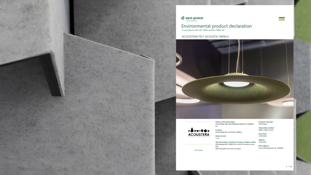 Acoustera, Felt ve Pluffy Felt ürünleri için EPD Belgelerini Yayınladı